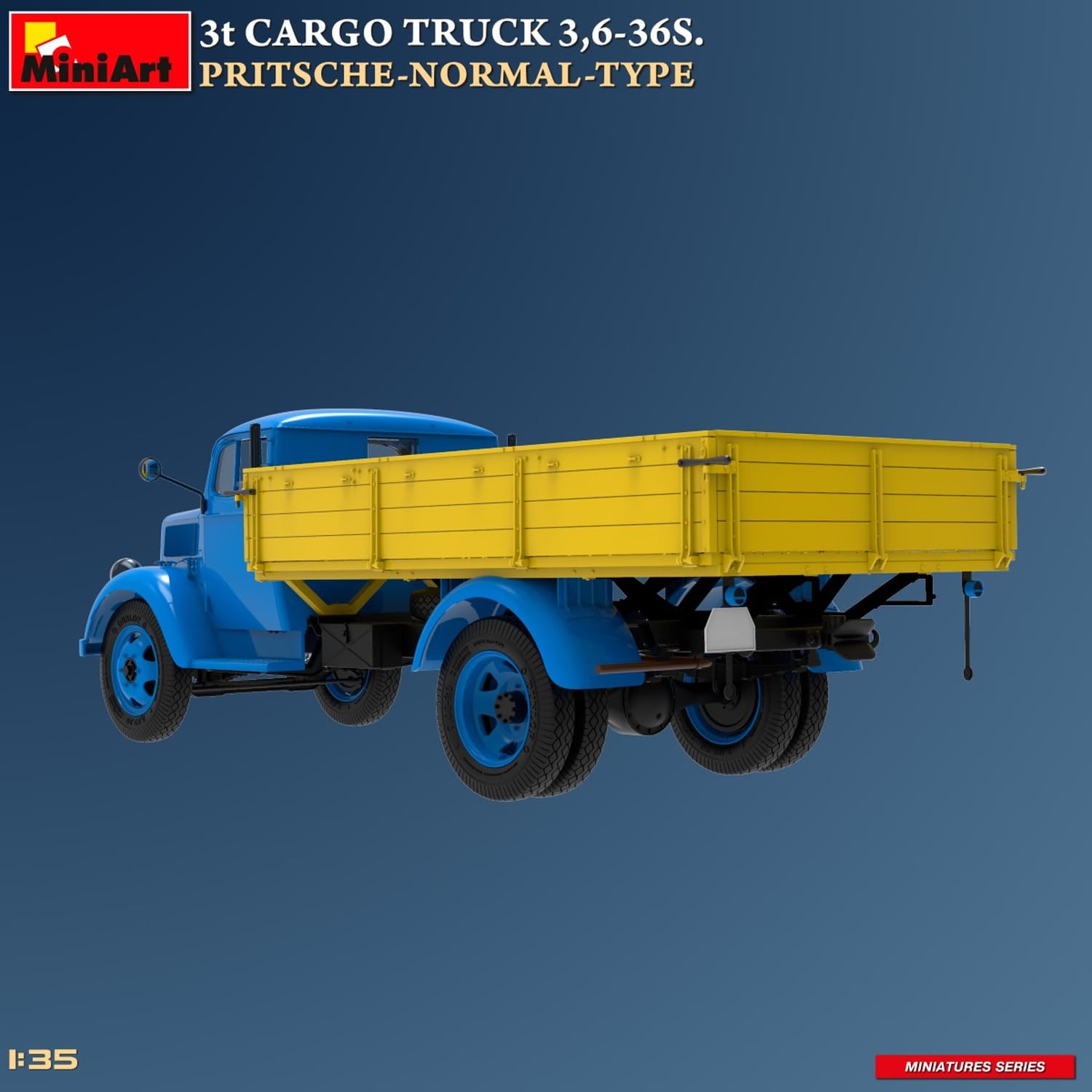 Miniart 1:35-3t Cargo Truck, 3,6-36S Pritsche Normal Type, Unpainted - Image 3