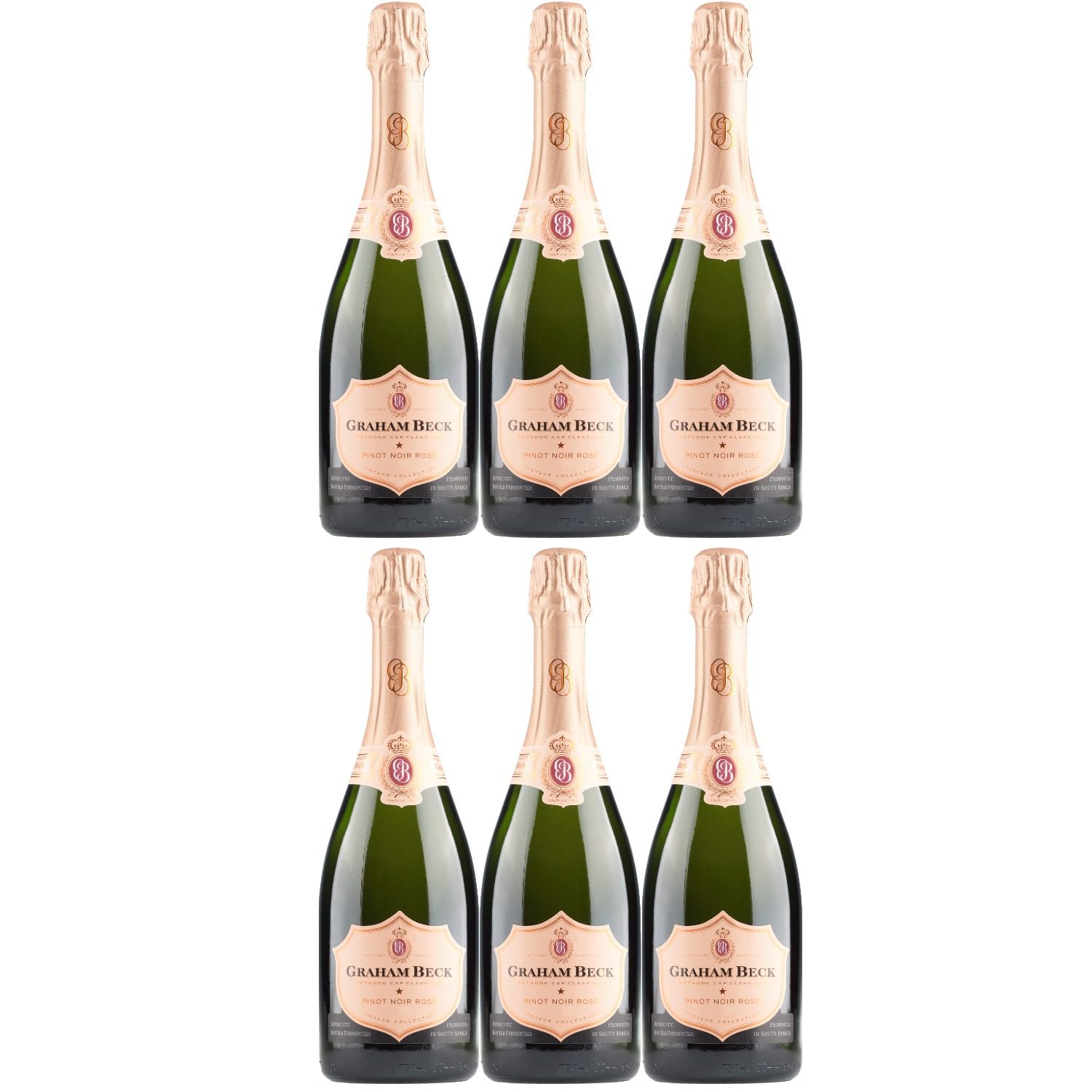 Graham Beck Cap Classique MCC Pinot Noir Rosé Vintage Schaumwein Südafrika inkl. FeinWert E-Book (6 x 0,75l)