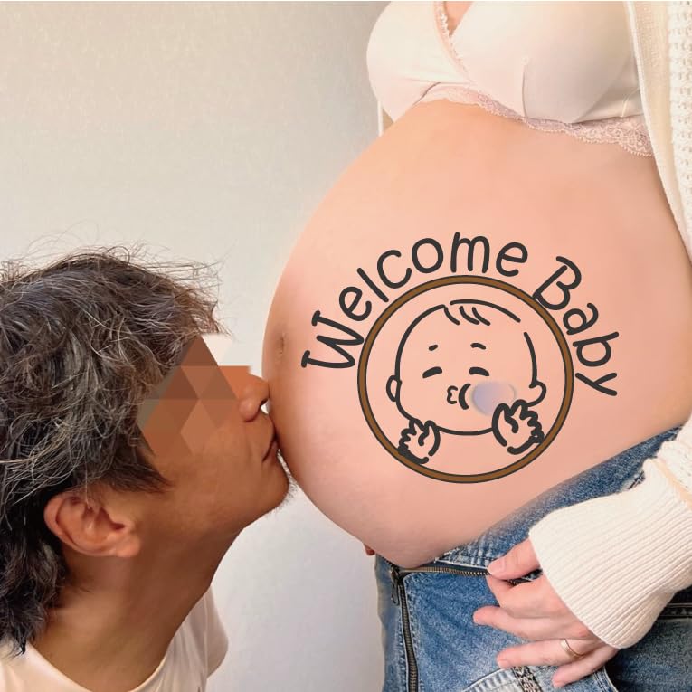 Amazon.co.jp: マタニティフォト シール 女の子 男の子 お腹の中の