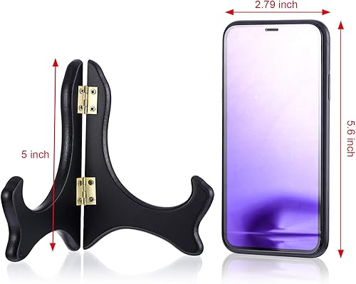 Miniatura 2 de Tatuo Paquete de 4 soportes de madera negra para placa (5 pulgadas, negro)