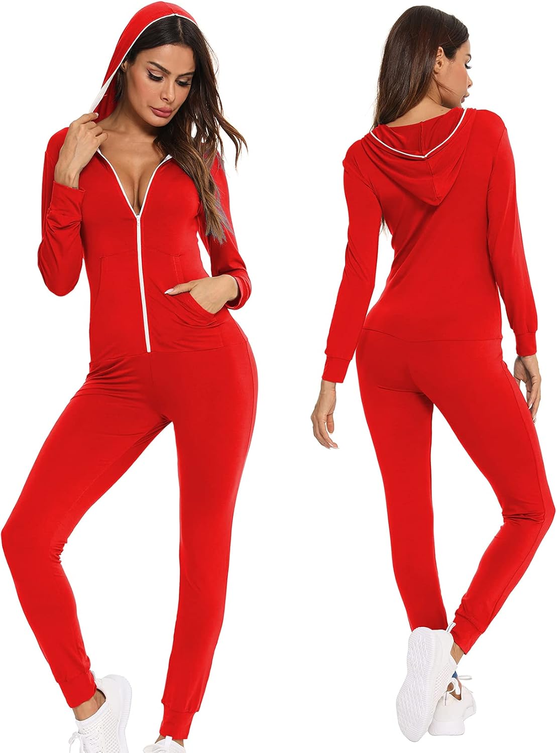 SWOMOG Womens Pajamas Jumpsuits Zip-up Hoodie Union Jordan Ubuy