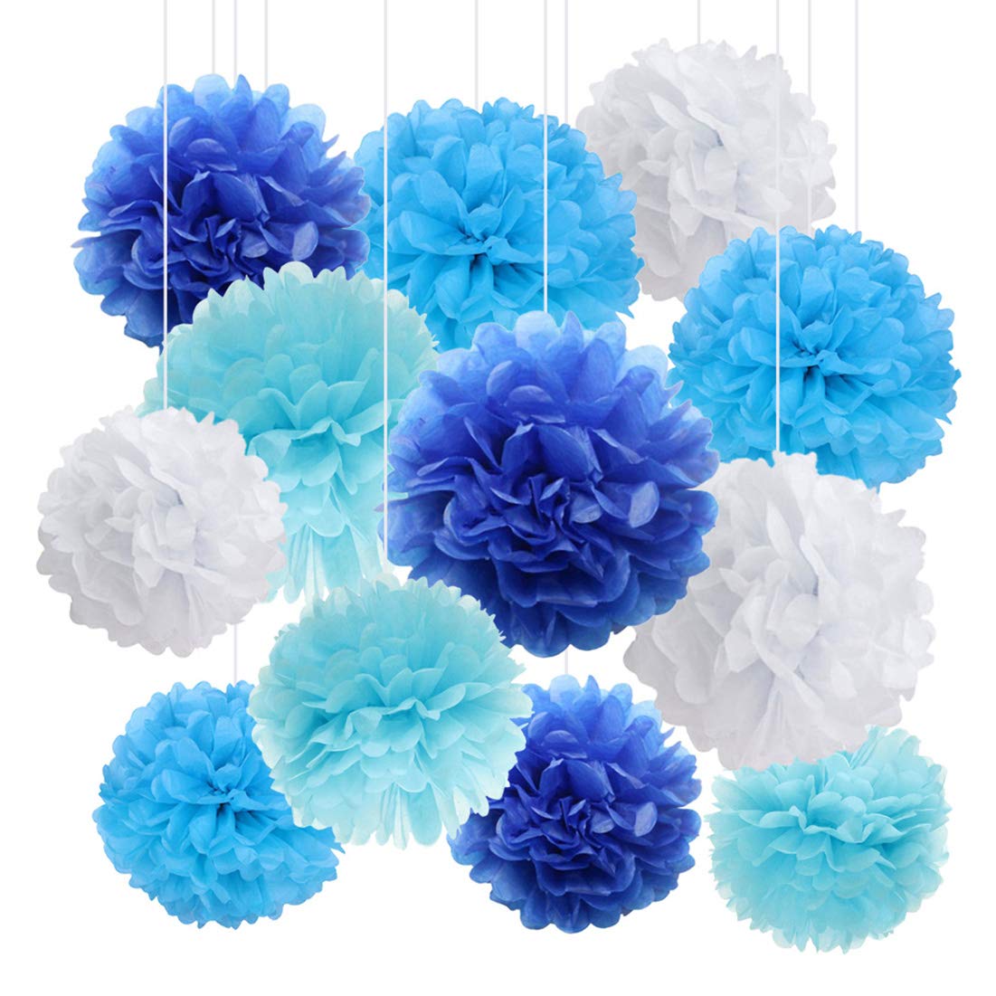 Amazon.co.jp: ペーパーフラワー 紙ポンポン 青い系 子供 大人 誕生日