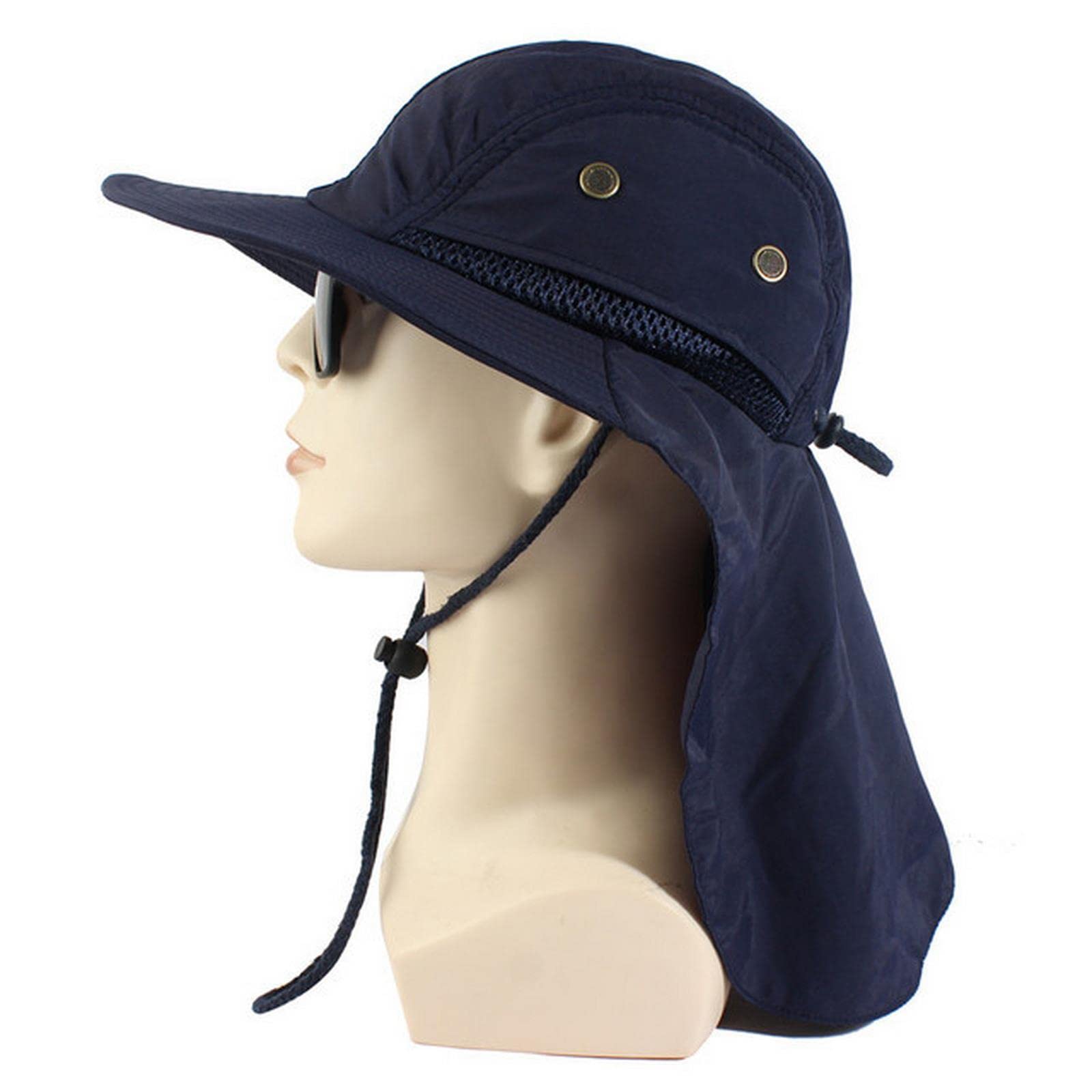 Cappello da benna Cappello da sole estivo Cappello da uomo donna con patta per collo Protezione esterna Grande tesa larga escursionismo Mesh cappello traspirante