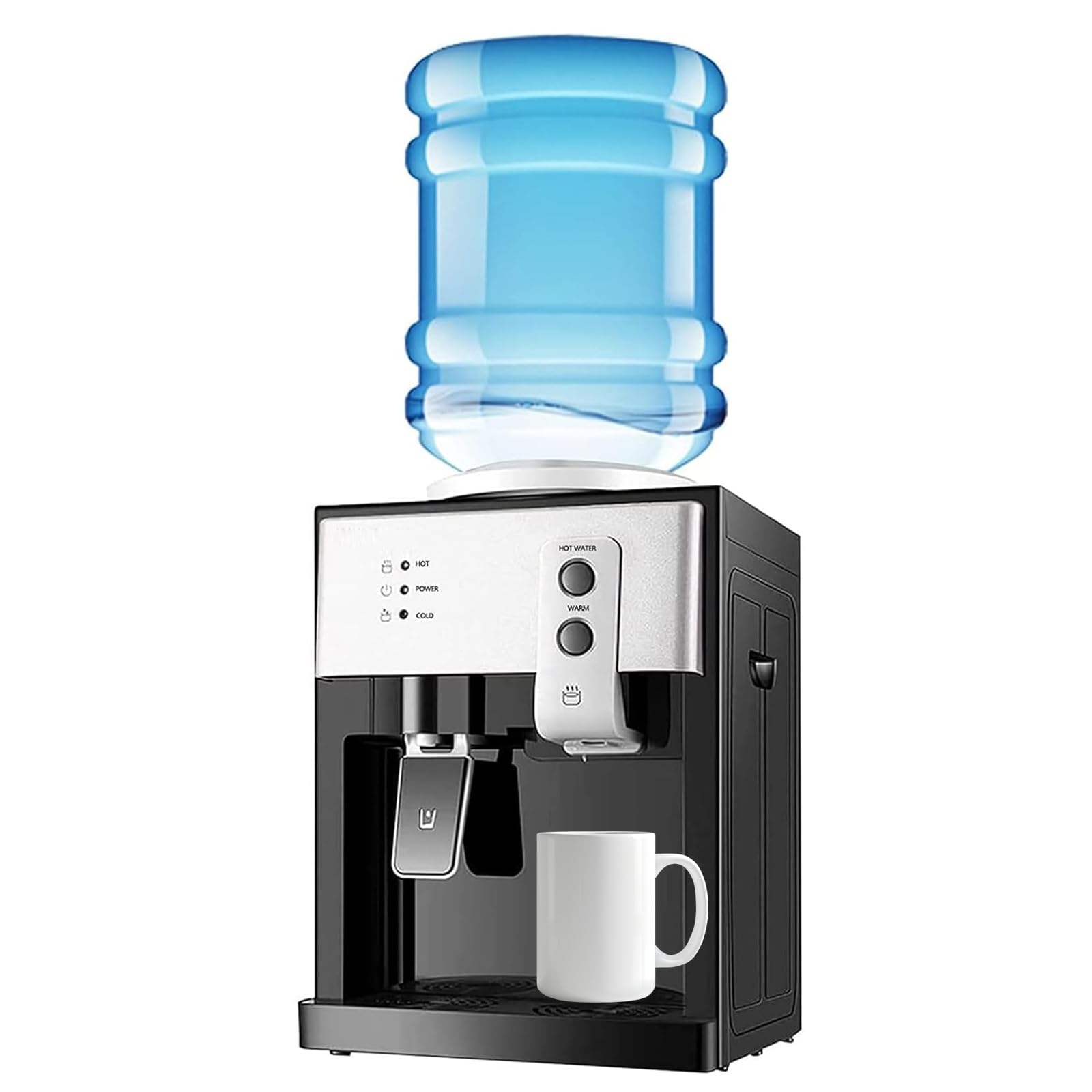 Dispensador De Agua Mini De Sobremesa: Agua Fría Y Caliente Eléctrica con 3 Ajustes, Diseño Compacto para Uso En El Hogar Y La Oficina, Ideal para Refrescarse Al Instante.