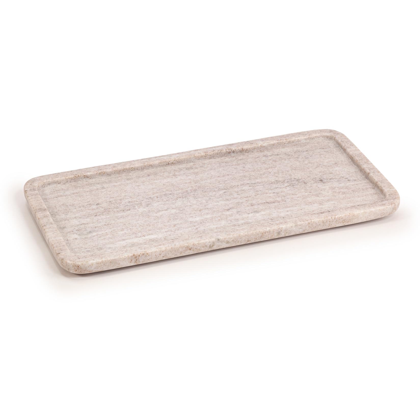 Ehc Natural Marble Serving Tray For Bathroom, Vanity, Jewellery, Coffee Decorative Table Accessory, Multipurpose Organizer