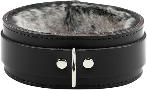 Arcadia Collar Handmade Premium Latigo Leather Luxurious Fur Collar