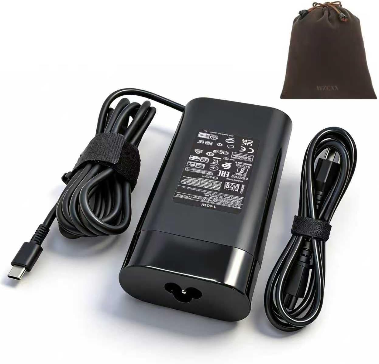 New 140W USB Type C Laptop Charger Compatible with HP OMEN Transcend 14 14-FB0000 14-FB0097NR 14-FB1047NR RTX 4050 4060 Spectre X360 16-AA0023DX N22270-001 TPN-LA29 Contains Power Protection Bag