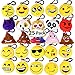 Dreampark Emoji Keychain Mini Cute Plush Pillows, Christmas Key Chain Decorations, Kids Party Supplies Favors, Valentines Gifts 2" Set of 25