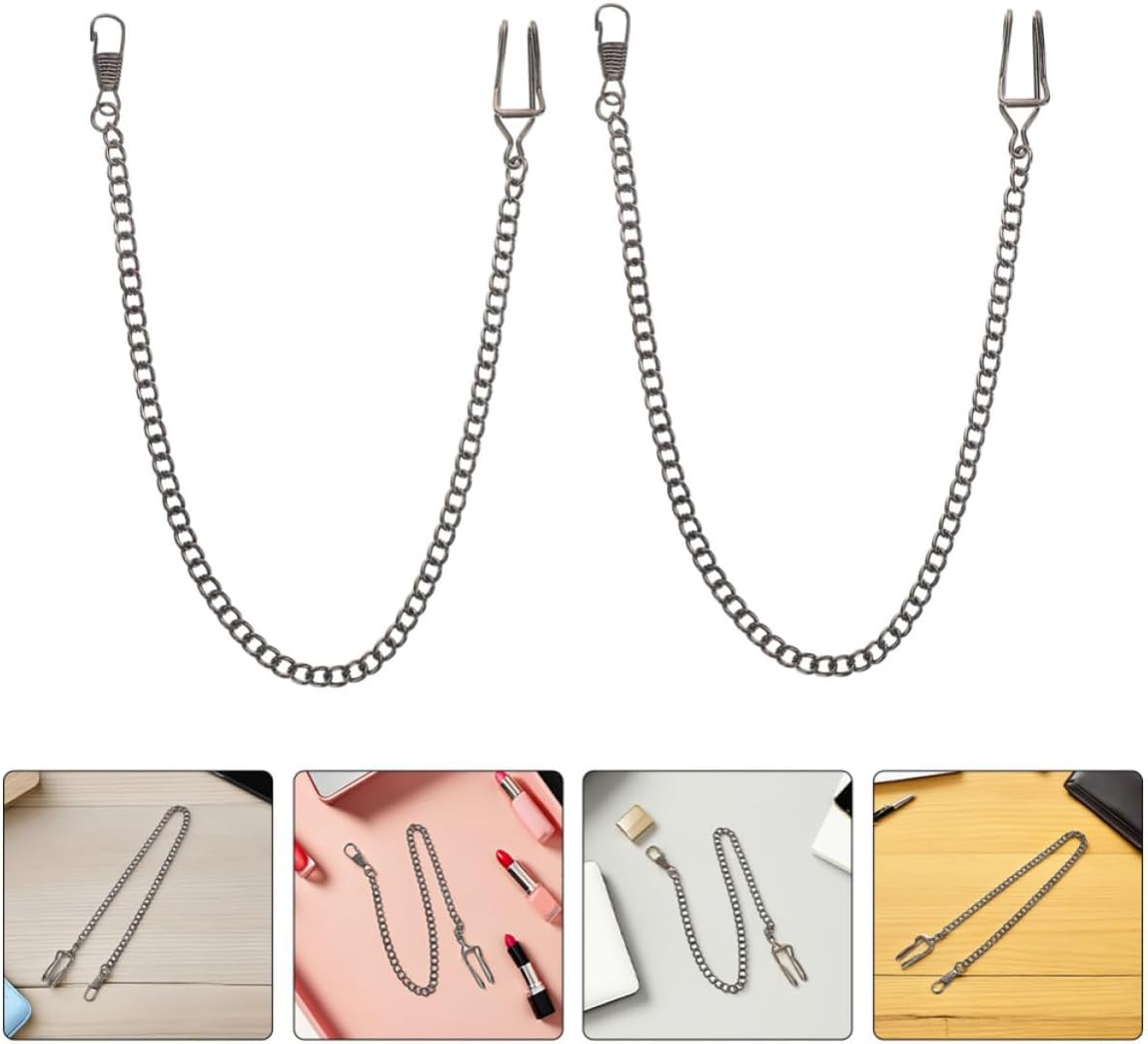 6pcs Retro Alloy Pocket Watch Chain for Formal Occasions and Dates