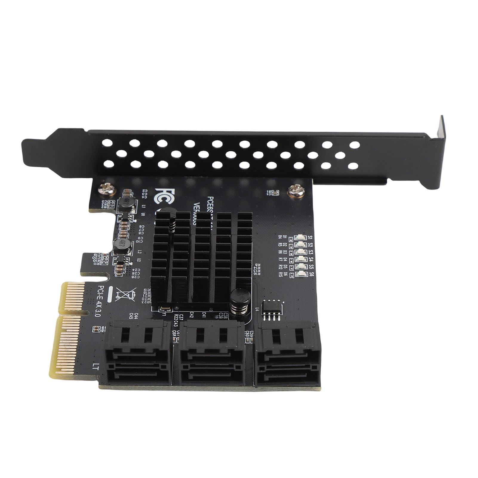 Generic Scheda di Estensione PCIE a Serial ATA3.0 per Trasferimento Dati Rapido a 6 Porte per Prestazioni Efficienti, per Vari Sistemi Operativi Resina e Ferro