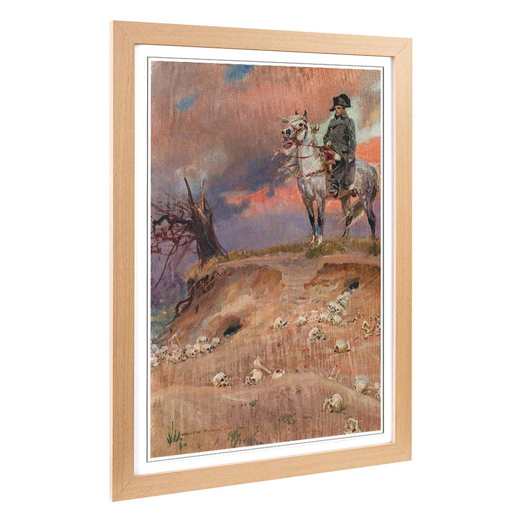 Big Box Art Framed Print of Wojciech Kossak Napoleon Design | Wall Art Picture | Home Decor for Kitchen, Living, Dining Room, Bedroom, Hallway, Office, Oak, A2 / 24.5x18 Inch / 62x45cm