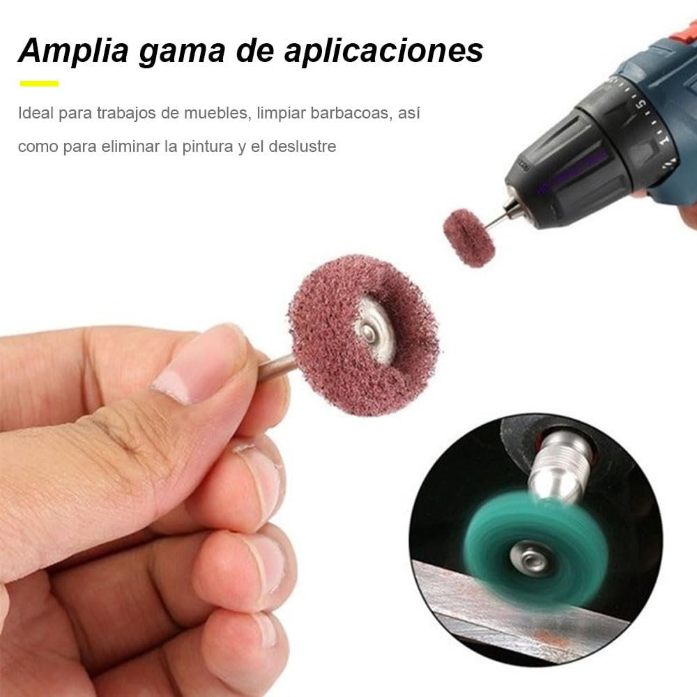30 Pcs Rueda de Pulido Abrasiva de 25 mm, Rueda Abrasiva Pulidora Grano 180 320 Taladro de 3 mm y Mango de 1/8 Pulgada