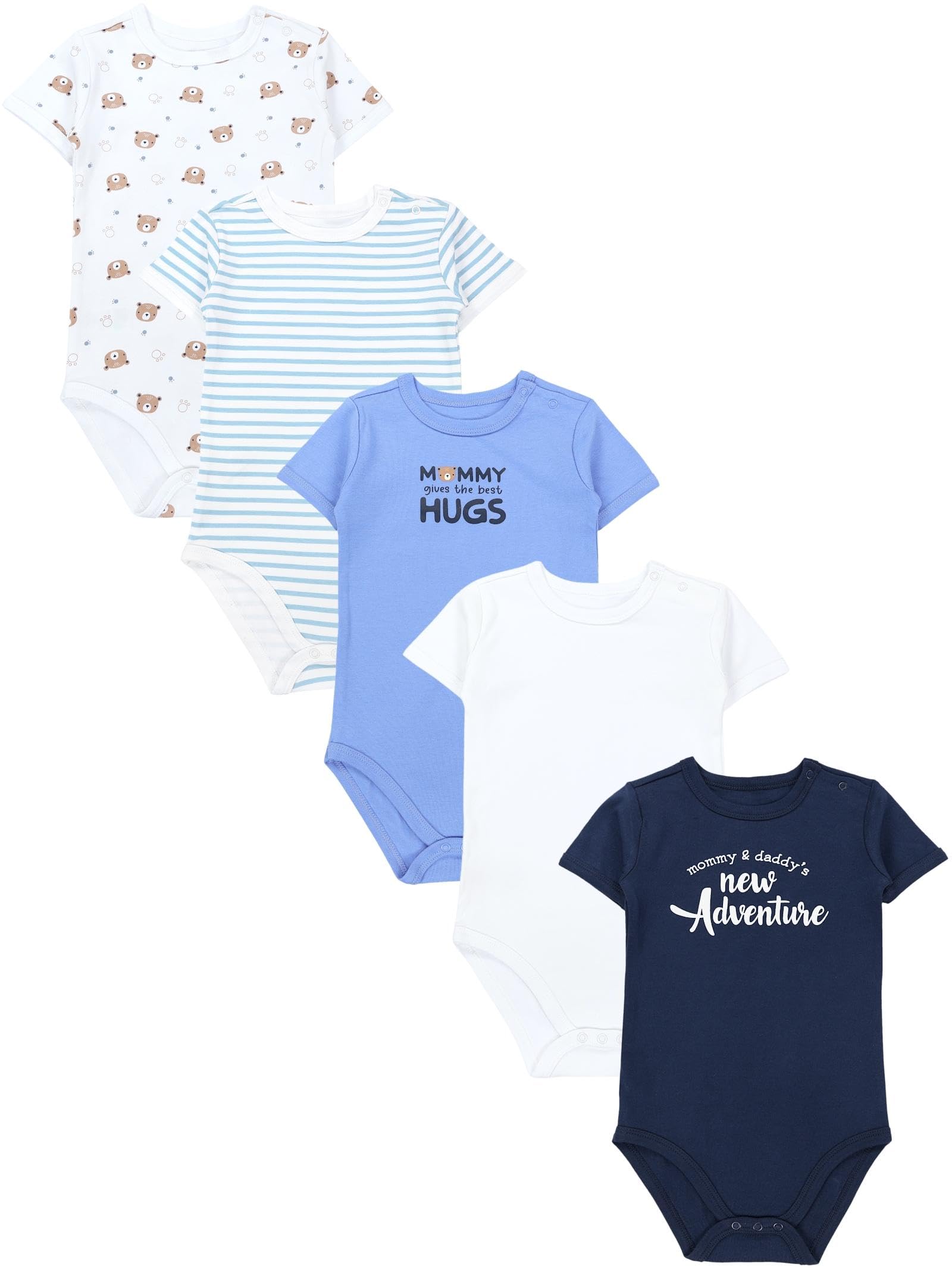 TupTam Baby Body Kurzarm im 5er Pack – Bedruckter Body Baby aus Baumwolle für Jungen und Mädchen