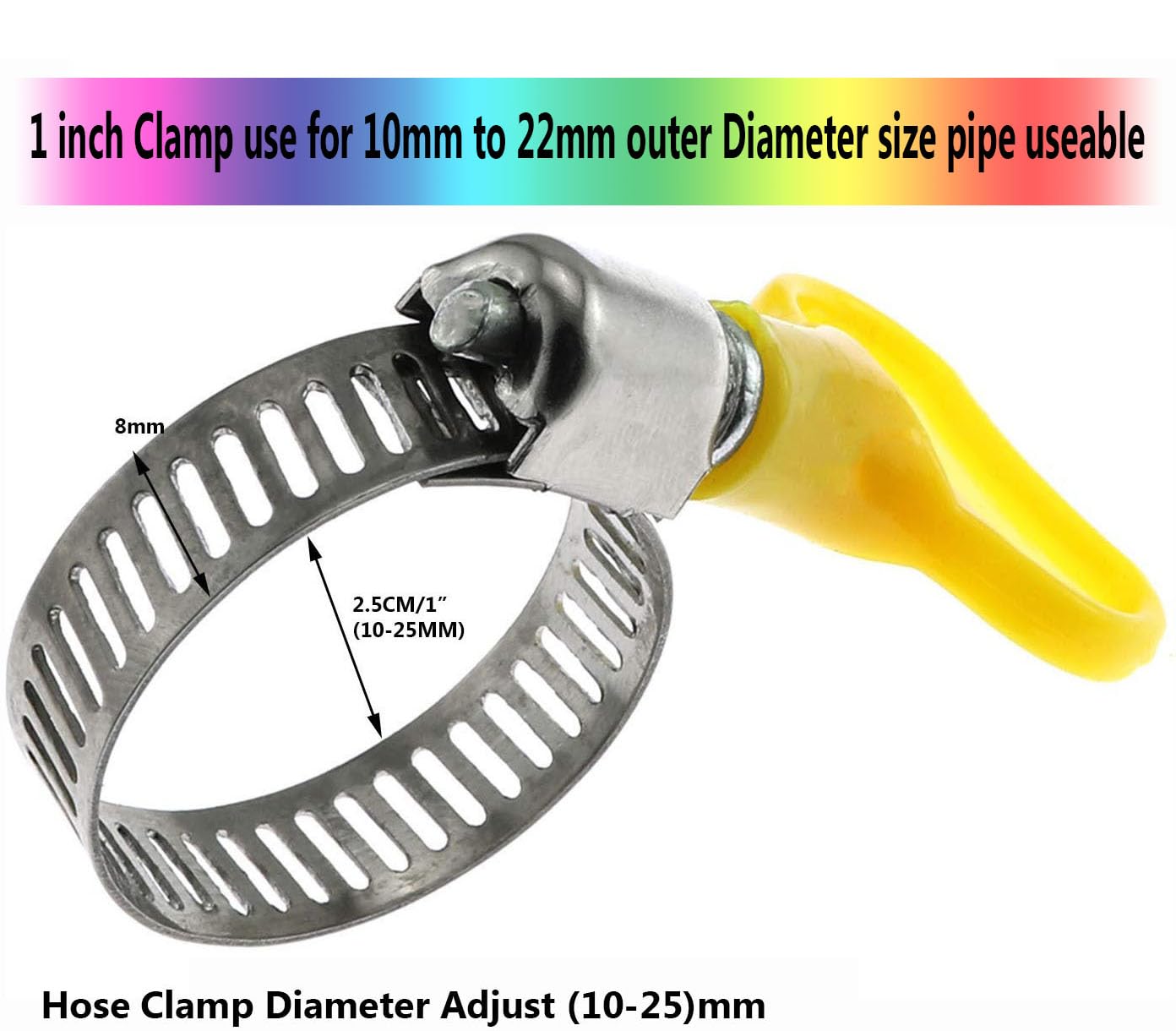 ESEKSAFAR 5pc Butterfly Hose clamp set 1 inch 1