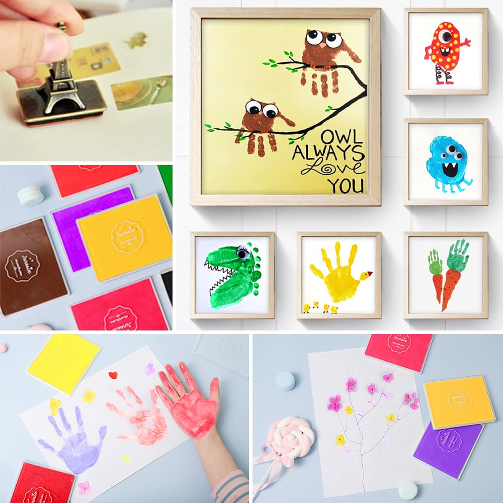 8 colori 12,5 x 10 cm grandi dimensioni lavabili fai da te Craft Ink Pad, Finger Painting Ink Pad, Color Stamp Pad per carta, biglietti, quaderni, poster