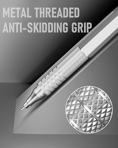 Miniatura 6 de Four Candies Juego de lápices mecánicos de 0.020 in con estuche, 3 lápices de metal para artistas con 8 tubos (480 piezas) repuestos de plomo HB, 3