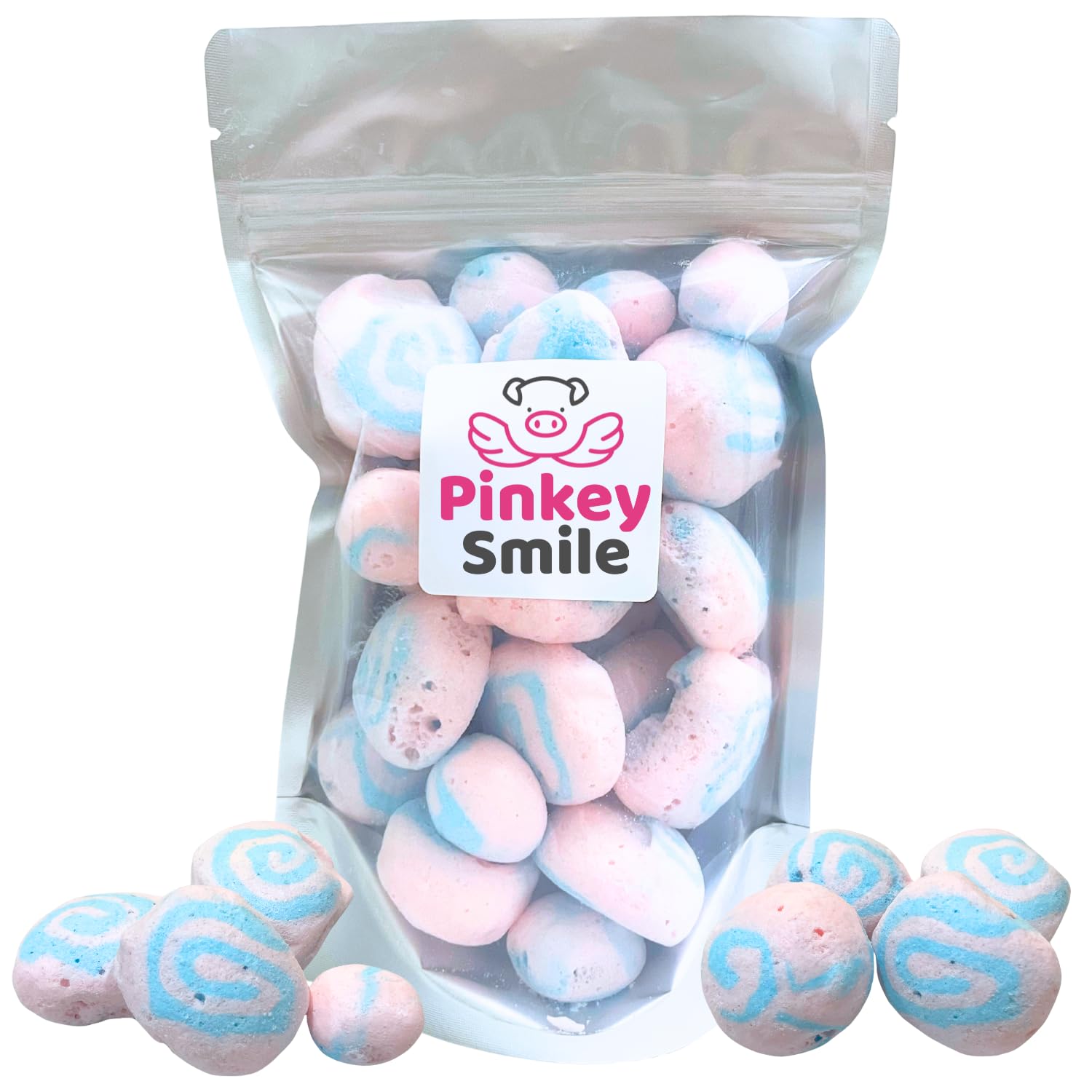 PinkeySmile Cotton Candy Flavored Freeze-Dried Taffy 2 oz– Crunchy & Airy Snack – Bite-Size Pieces - Ships in Box – Bold Taste & Light Texture