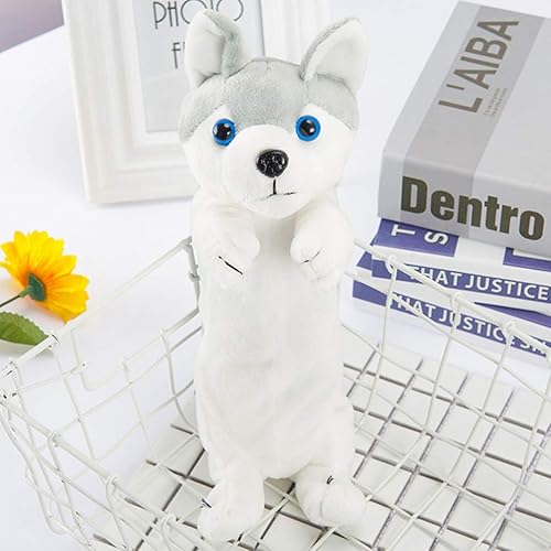 Miniatura 4 de jojofuny Bolsas de lápices con forma de perro, estuche de felpa para bolígrafos, bolsa de almacenamiento para cachorros, caja de lápices de