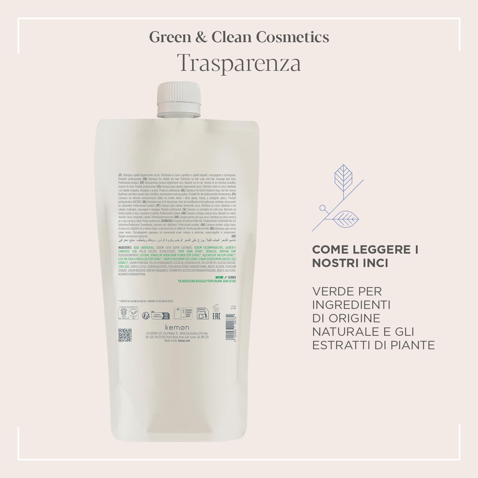 Actyva - Nutrizione Shampoo, Azione Nutriente e Protettiva per Capelli Secchi e Sensibilizzati, con Avena e Olio di Oliva - 1000 ml