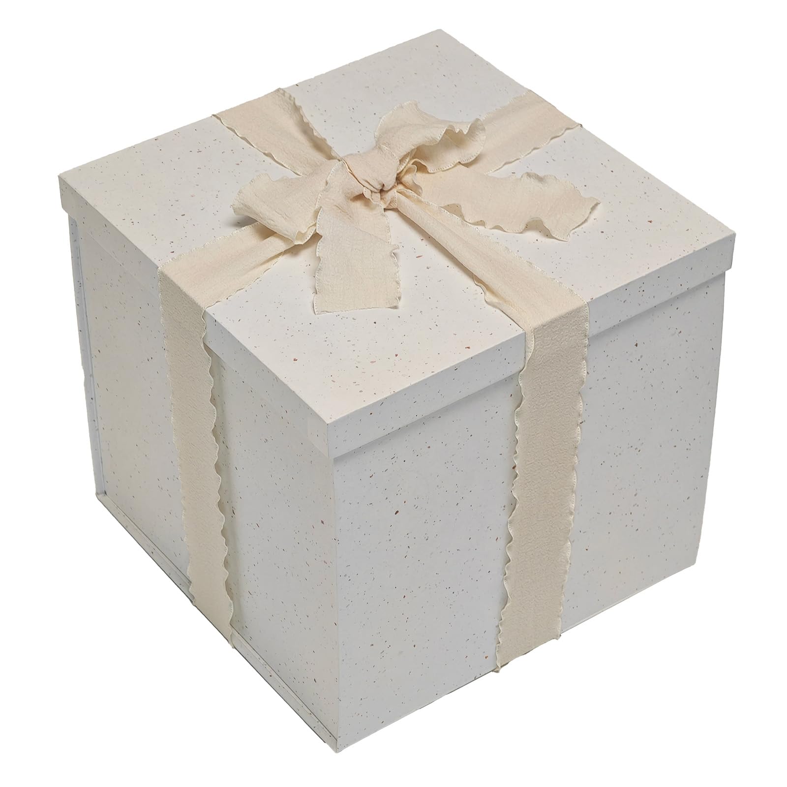 Tekhoho Off White Gift Box 22x22x20.5cm, Premium Gift Boxes for presents with Lid and Ribbon for Valentine's Day, Christmas Wedding Birthday Gift Packaging