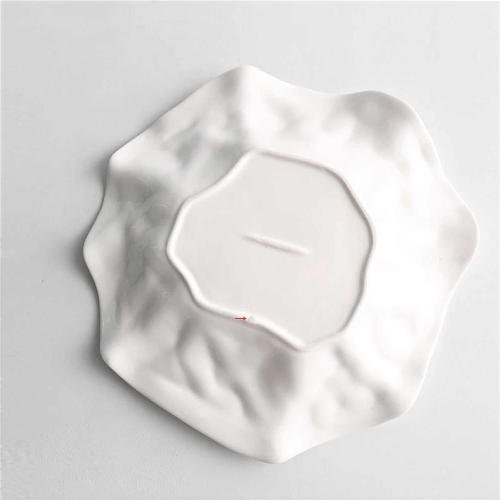 piatto servizio Piatto pieghettato in ceramica bianca a forma commerciale, ristorante dell'hotel, piatti freddi, piatto superficiale, stoviglie artistiche speciali Piatti da Portata(11.8 inch)