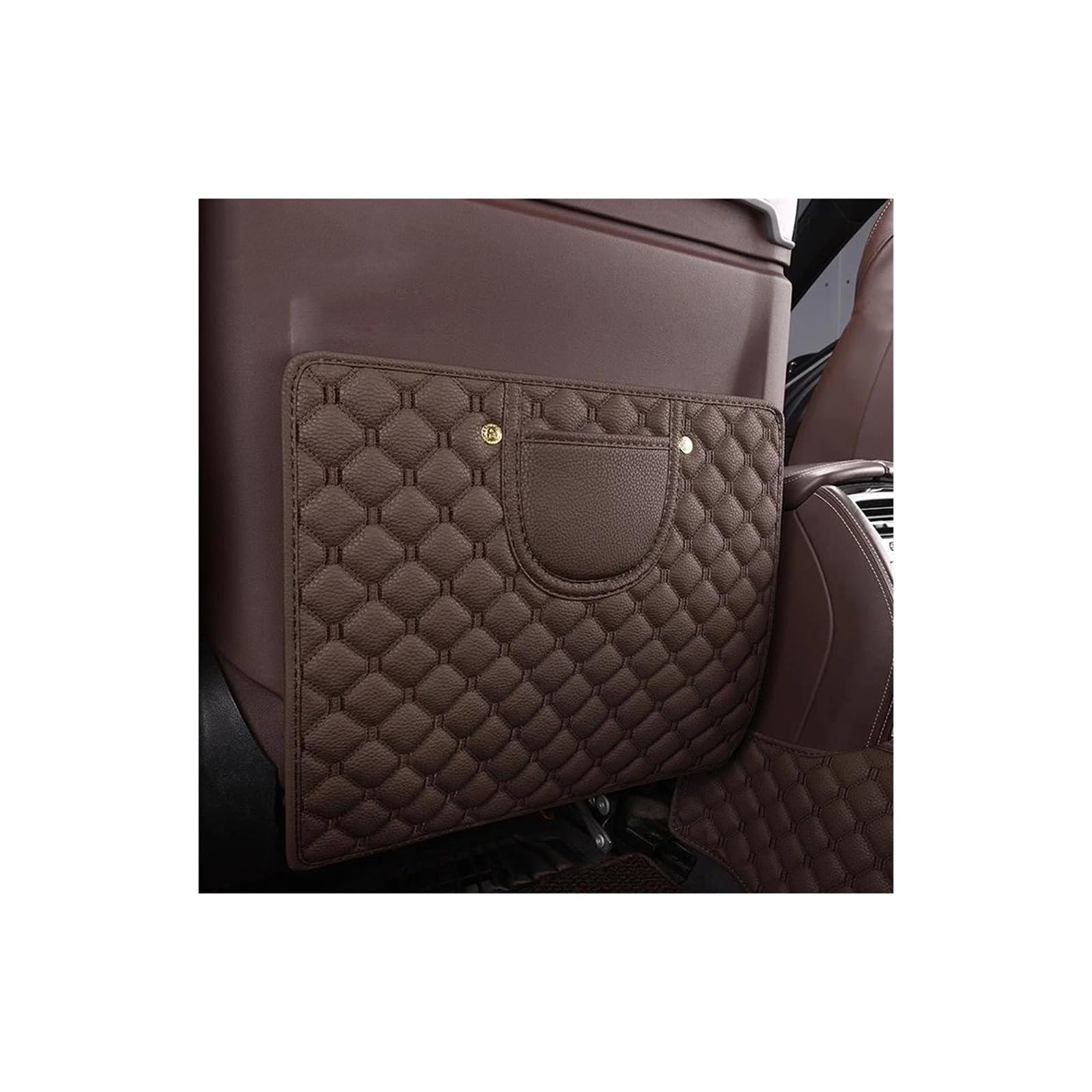 Funda Protectora Trasera para Asiento Coche Bolsas Almacenamiento Antipatadas para Peugeot 307SW 308 408 508sw 2008 3008 4008 Juegos De Cubreasientos (Color : Coffee)
