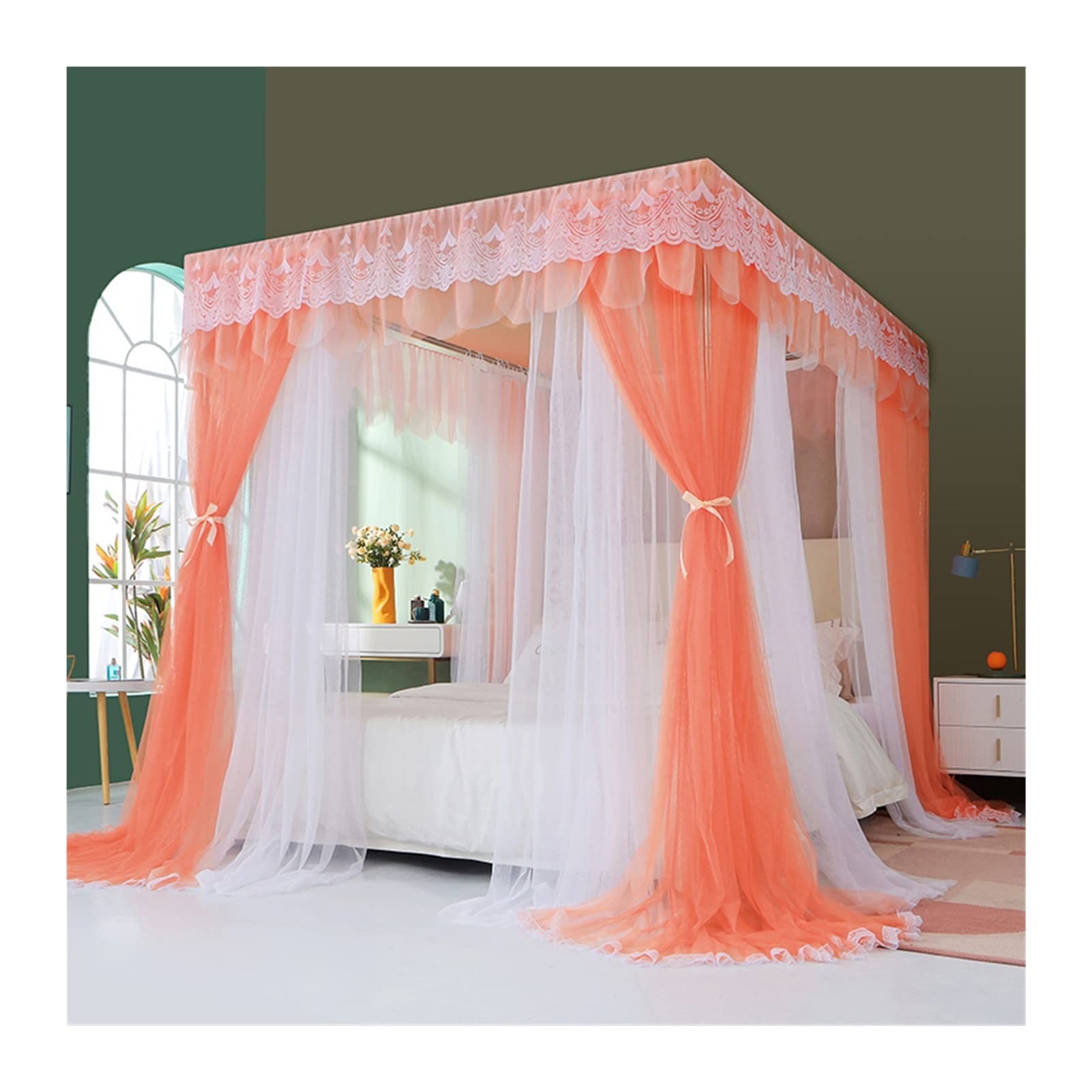 Mosquitera envolvente de 360° para cama de 1,8 m: elimine insectos con este dosel de lujo
