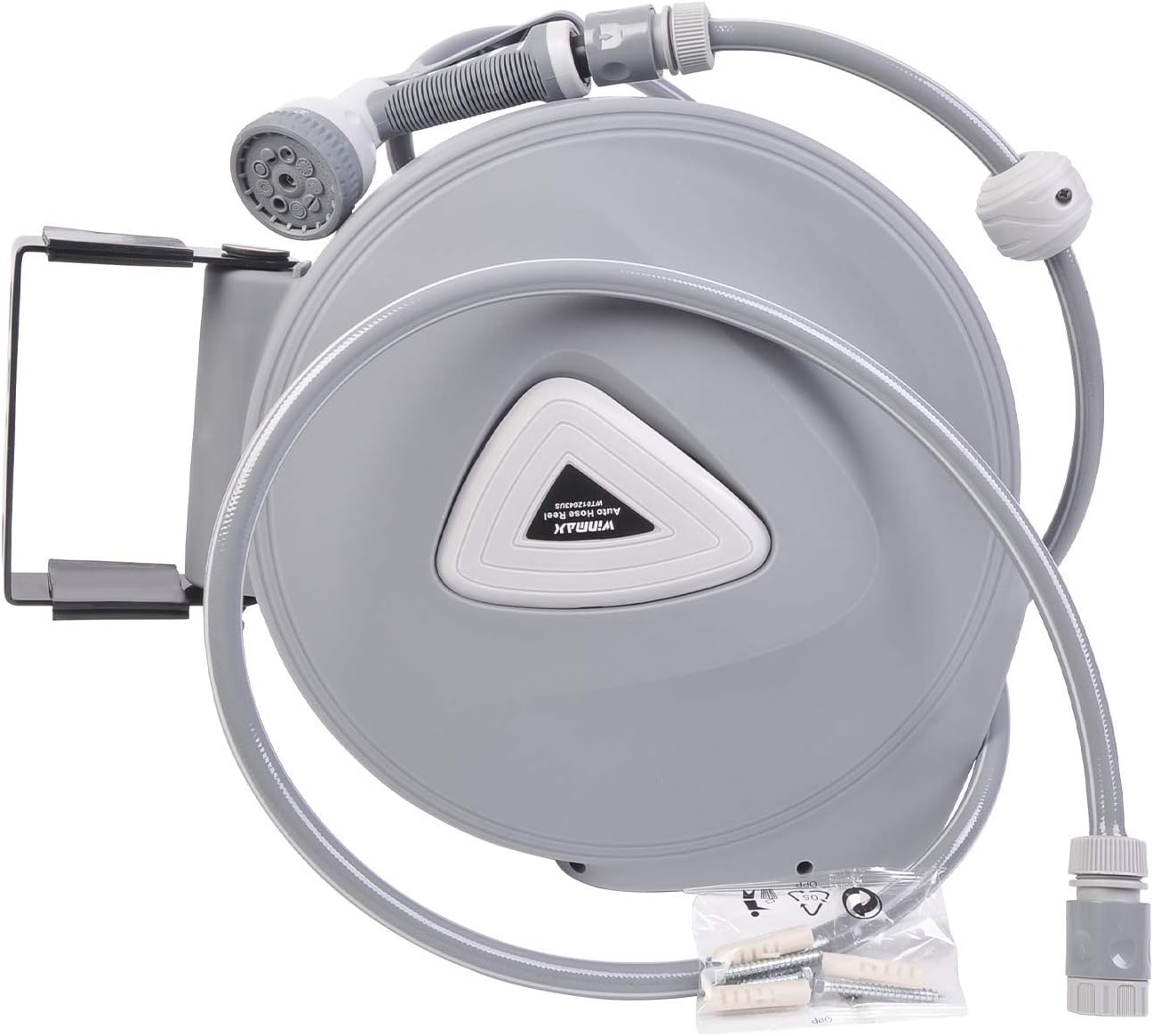 Retractable Garden Water Hose Reel Storage Gun Rewind Wall Mount 32Feet/65Feet/100Feet (32 Feet)