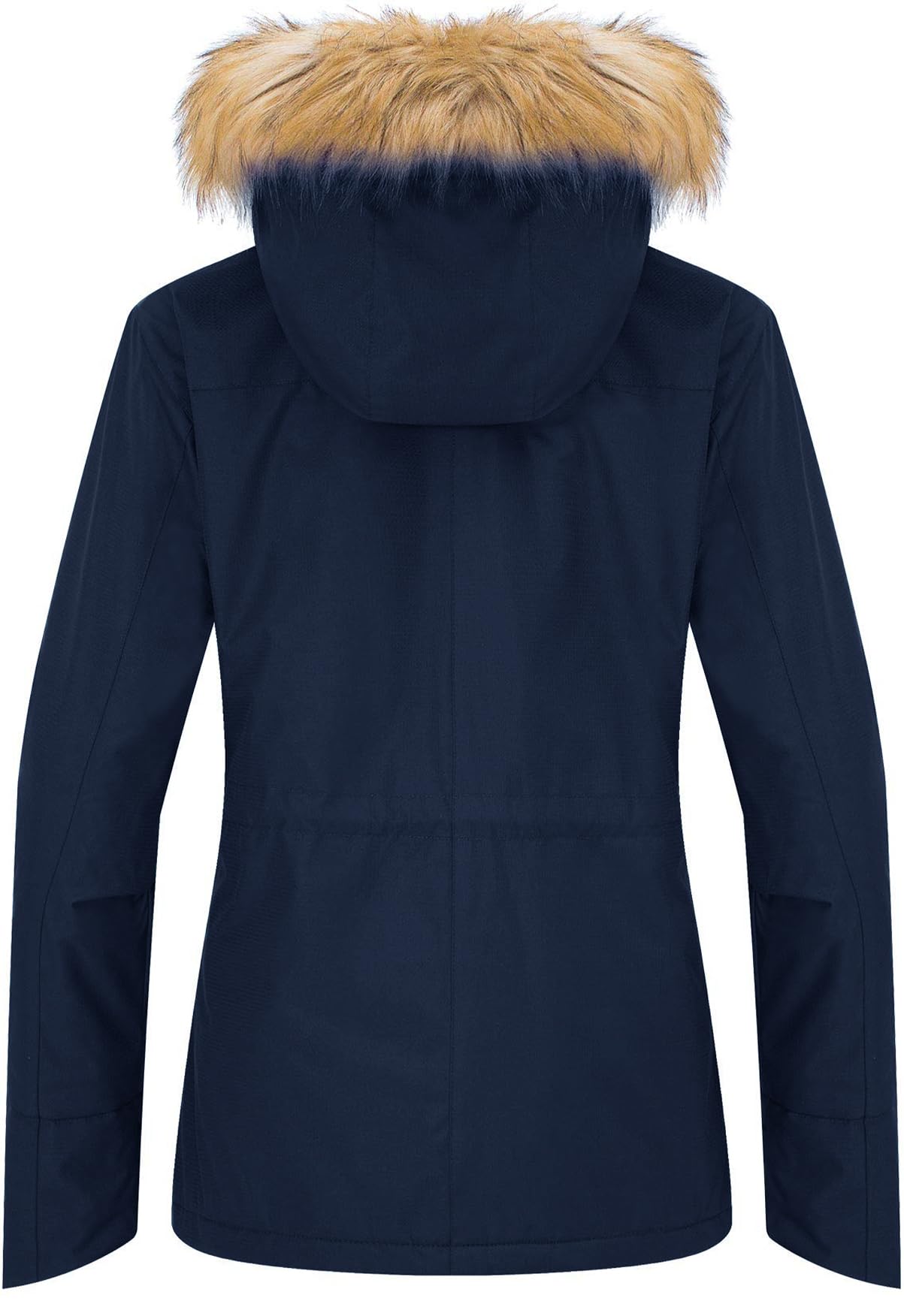 Wantdo Veste de ski imperméable pour femme - Coupe-vent - Manteaux de sport d'extérieur - Veste de snowboard doublée avec capuche en fausse fourrure