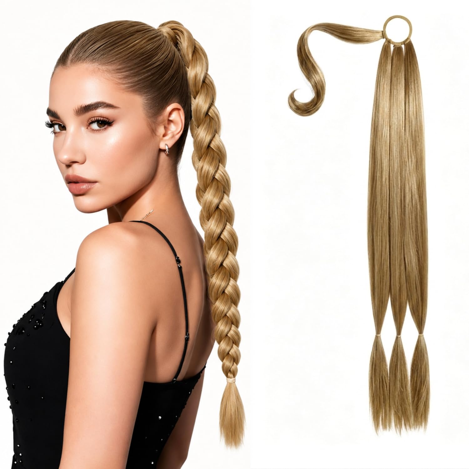Photo 1 of Xcrayto Long Braided Ponytail Extension 28 Inch