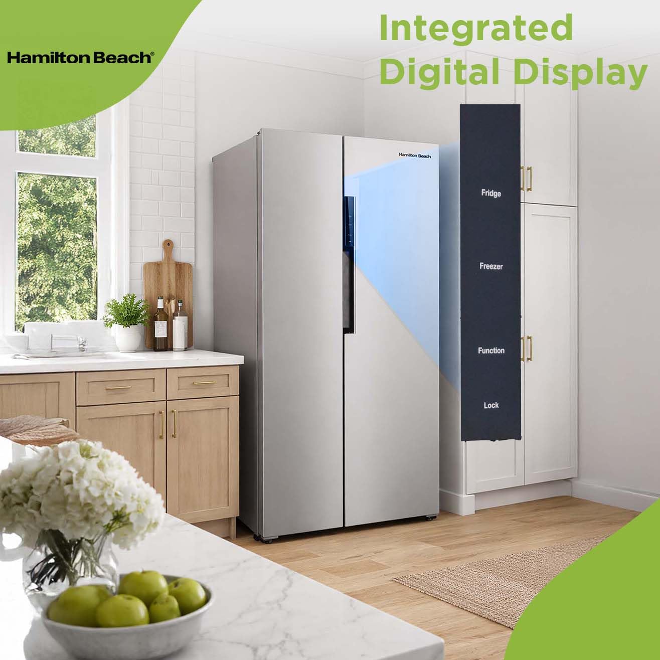 Hamilton Beach Hbf1558 15.6 Cu Ft Counter Depth Full Size Refrigerator, Side Doors, Stainless on Fridge.com - View 5