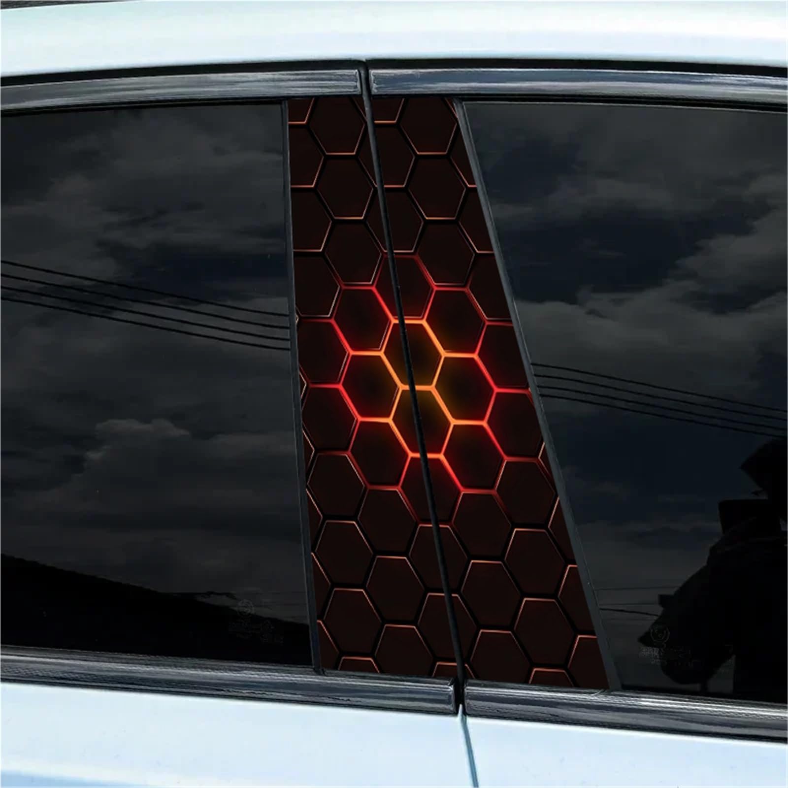 3D Honeycomb Car Decal Car B-Pillar Waterproof Decal Car DIY Car Door Post Decal Covered with Scratch Decal(A-328 style15)
