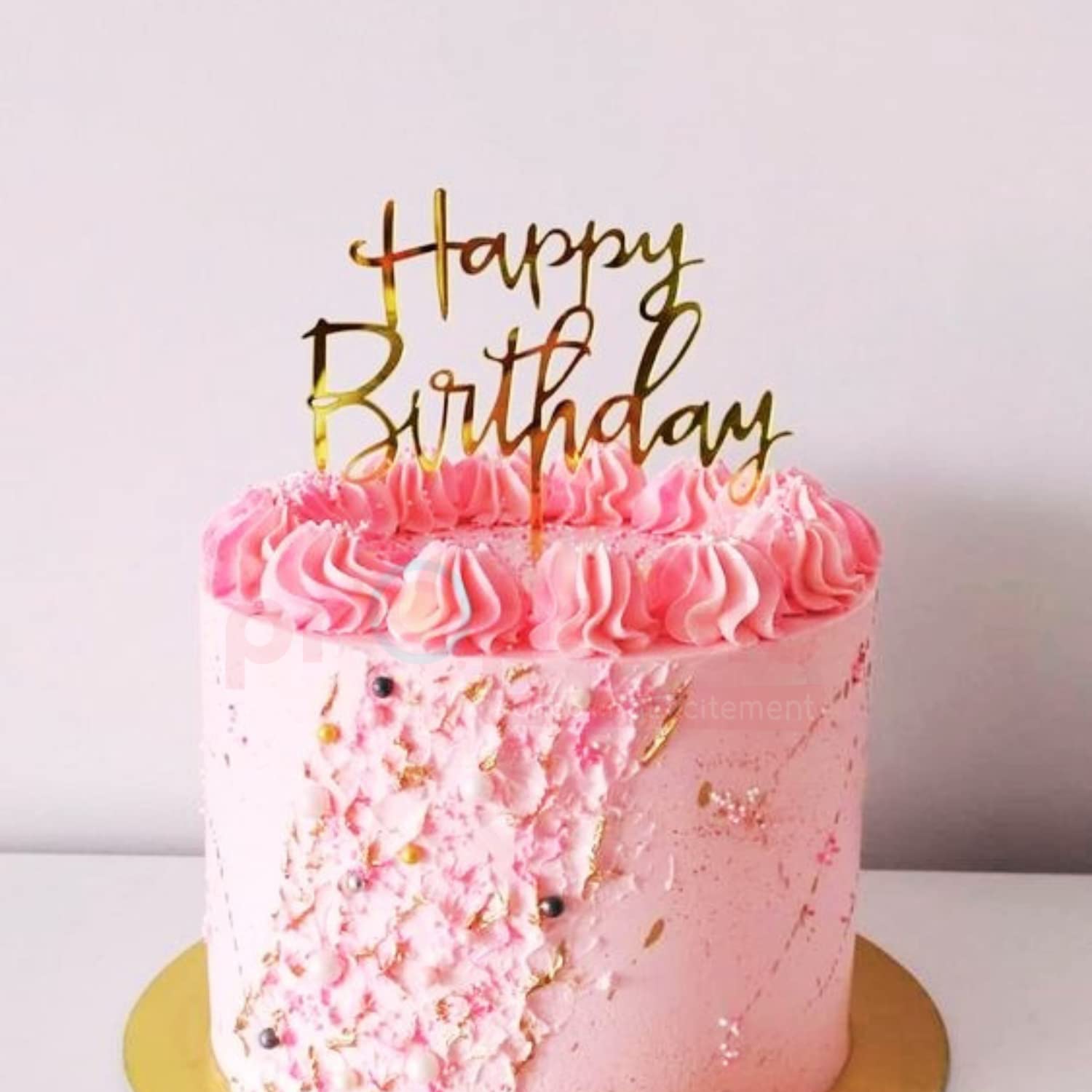 Propsicle Happy Birthday Acrylic Cake Topper - (Pack of 1) Gold Finish Cursive Script for Cakes and Desserts, Modern Birthday Decoration for Kids, Teens, Adults - Image 2 thumbnail