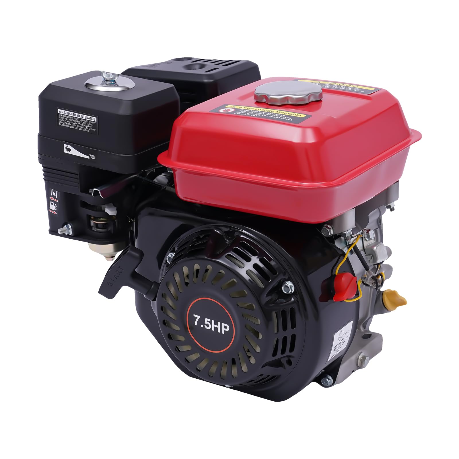 Motor de gasolina de 7,5 CV y 4 kW, motor de estacionamiento, motor de karts, motor de accionamiento, protección contra falta de aceite, 4 tiempos, 1 cilindro de gasolina, arranque por cable