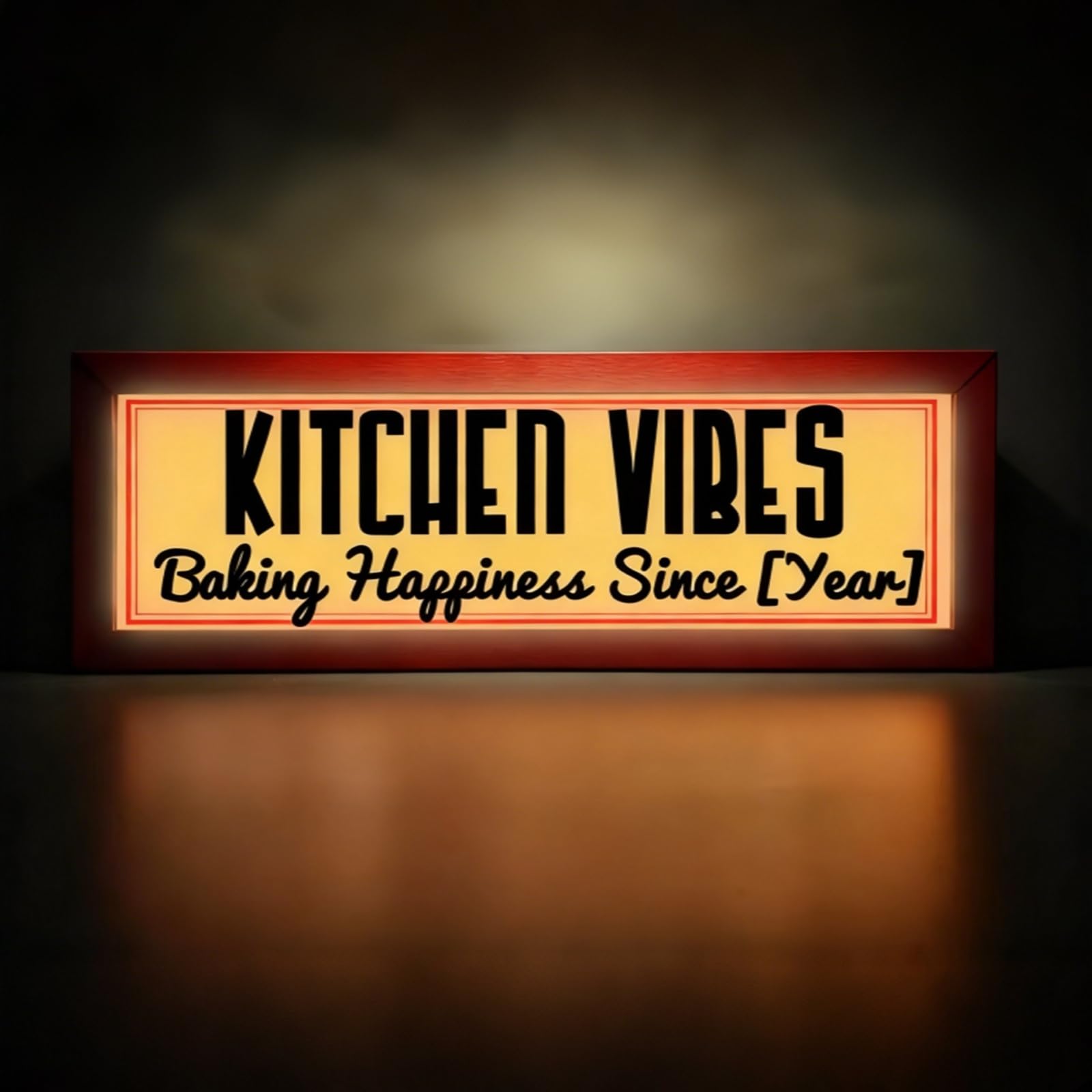 Red Kitchen Vibes RGB LED Neon Lightbox Dimmable Wall Mountable Pulsing Studio Warning Sign for Cinema Libraries Cafes Home Company Desk Wall Decor USB Powered
