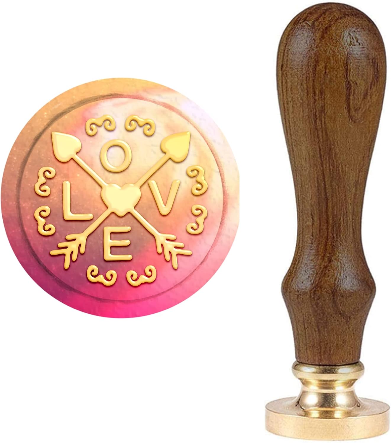 CRASPIRE Wax Seal Stamp Love, Vintage Sealing Wax Stamps Retro Wood