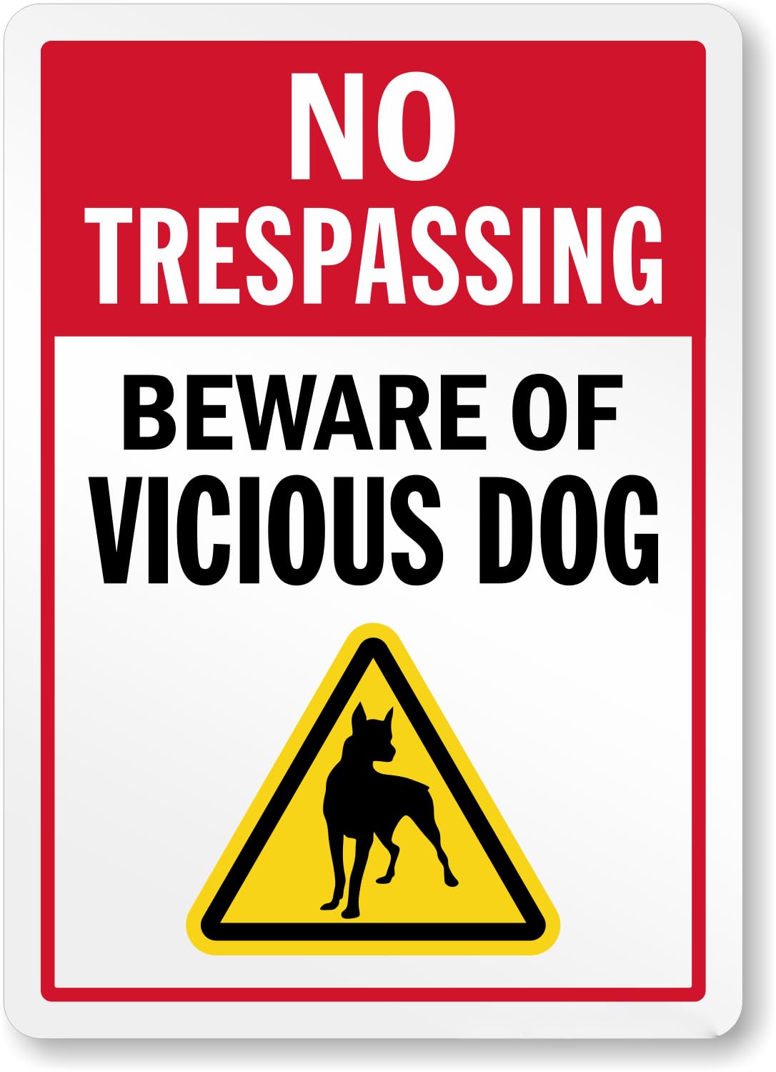 Private Property Guard Prompt Sign, Beware Of Fierce Dogs No Trespassing Metal Sign 12x8 Inch