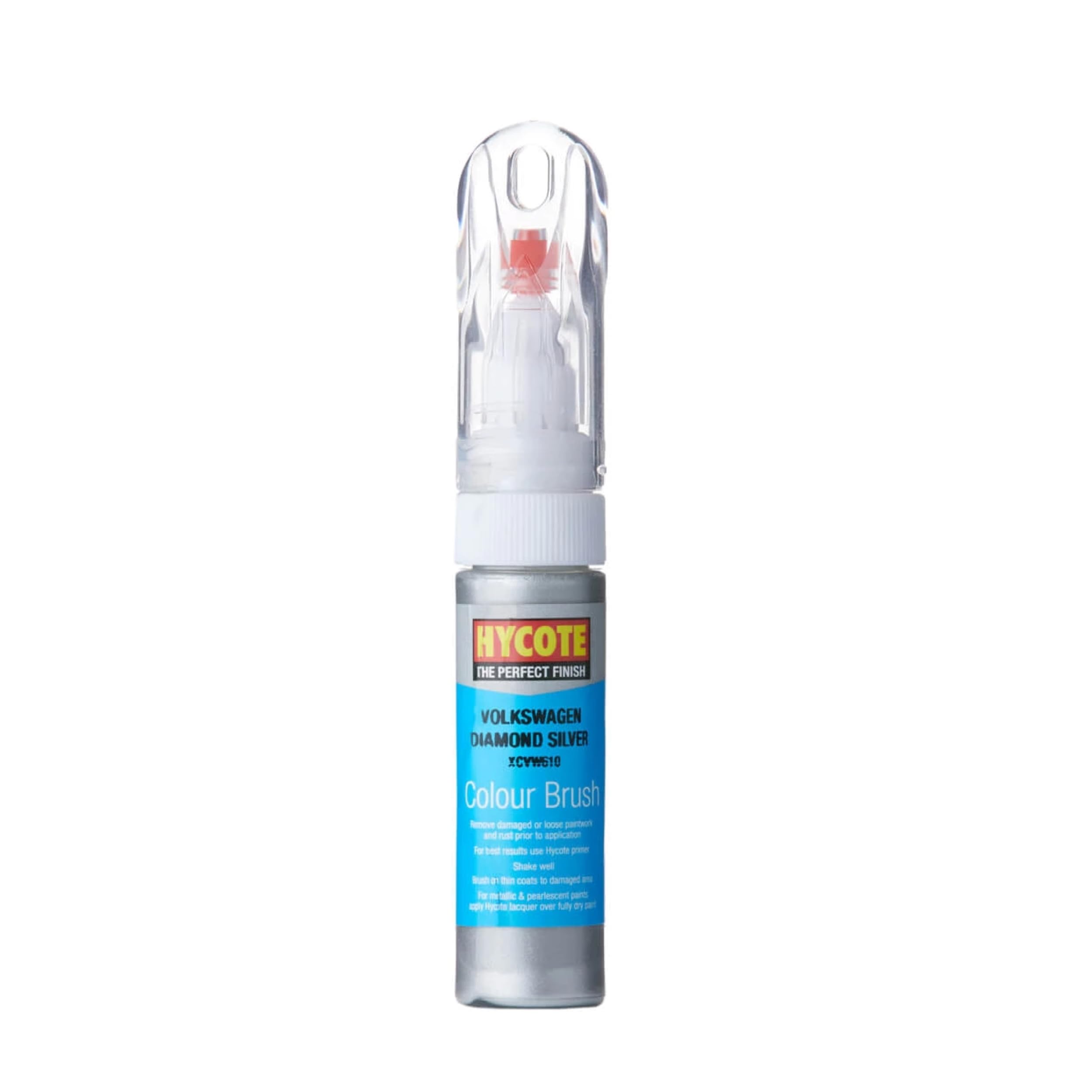 Hycote Silver Touch Up Colour Paint Brush Volkswagen Diamond Pearlescent 12.5Ml