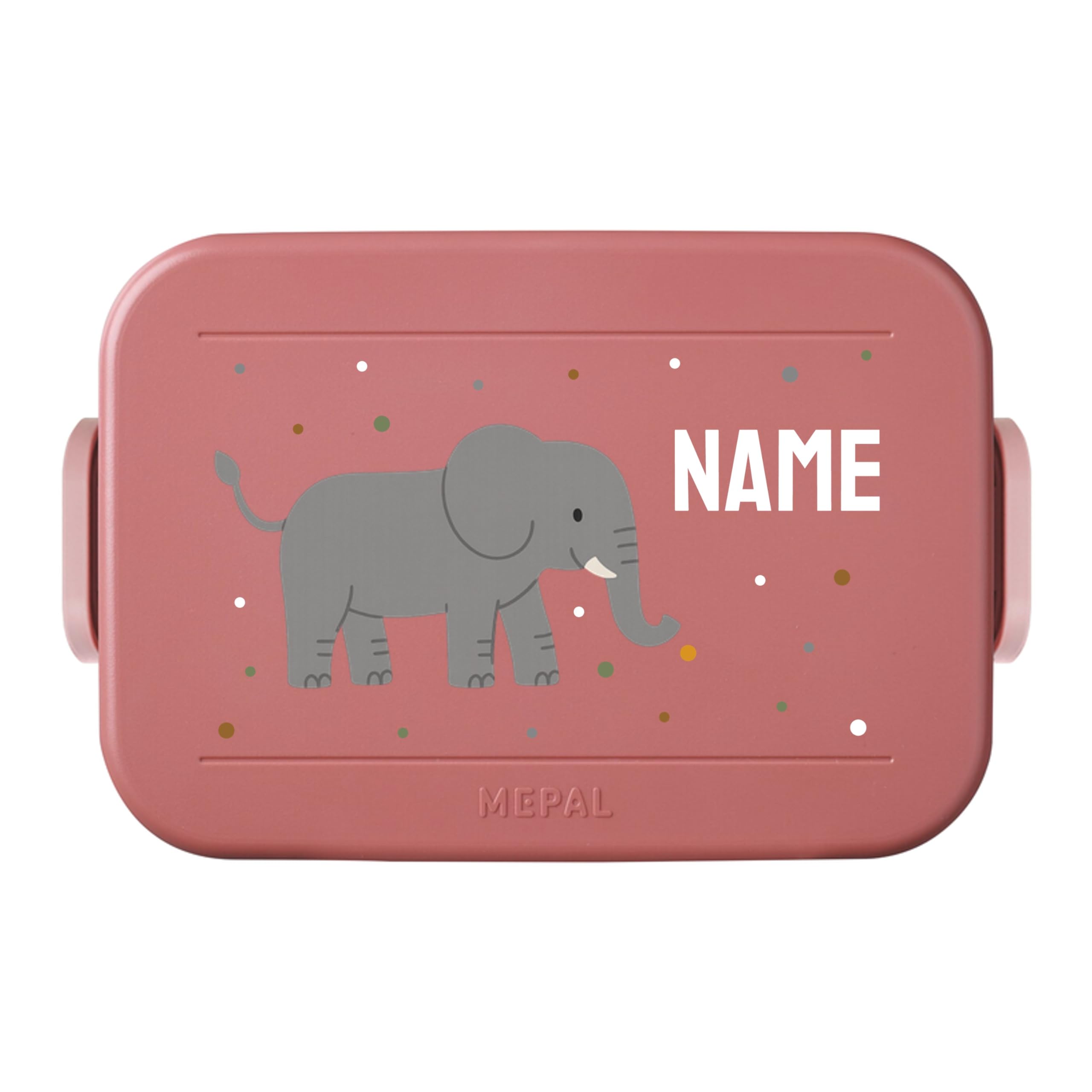 printplanet® Personalisierbare Brotdose „Layout Elefant“ – Lunchbox/Bento Box von Mepal – mit eigenem Namen oder Wunschtext – Farbe Vivid Mauve – BPA-frei – Geschenkidee