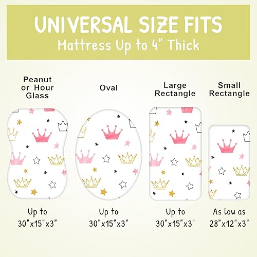 Miniatura 3 de Funda impermeable para cambiador de pañales para bebés niños y niñas, portátilmini sábanas de microfibra suave para cambiar pañales (corona)