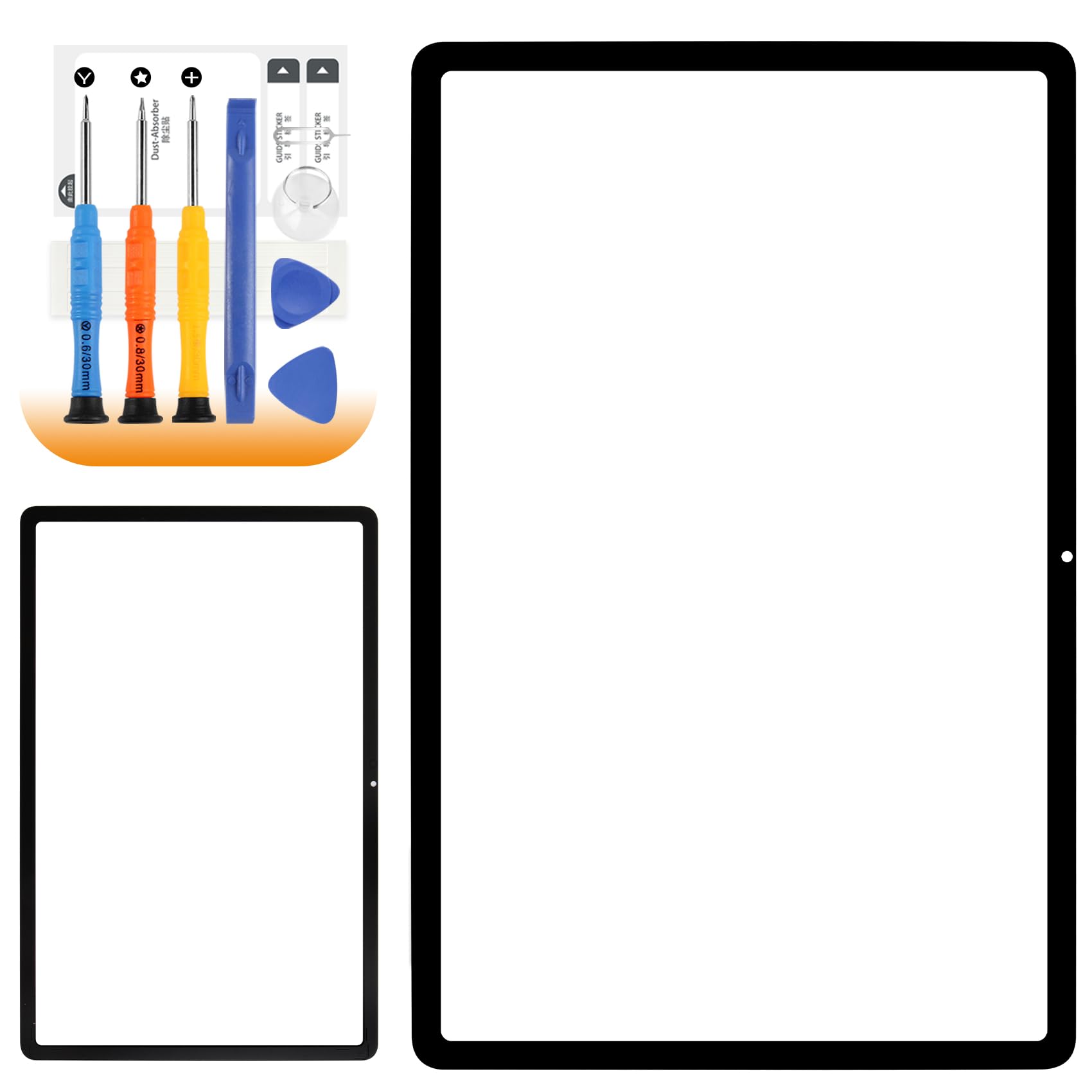 Écran de Rechange pour Lenovo Tab M11 TB330FU Vitre Avant pour Lenovo Tab M11 TB330FU 11 Pouces Vitre Panneau Ecran Replacement avec Kit de Réparation (Noir, Pas Écran LCD, Pas Touchscreen)