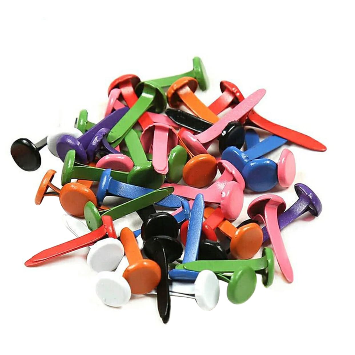 ERINGOGO 150 Pcs Mini Round Spikes Pastel Craft Brads Scrapbooking Supplies Easy to Use