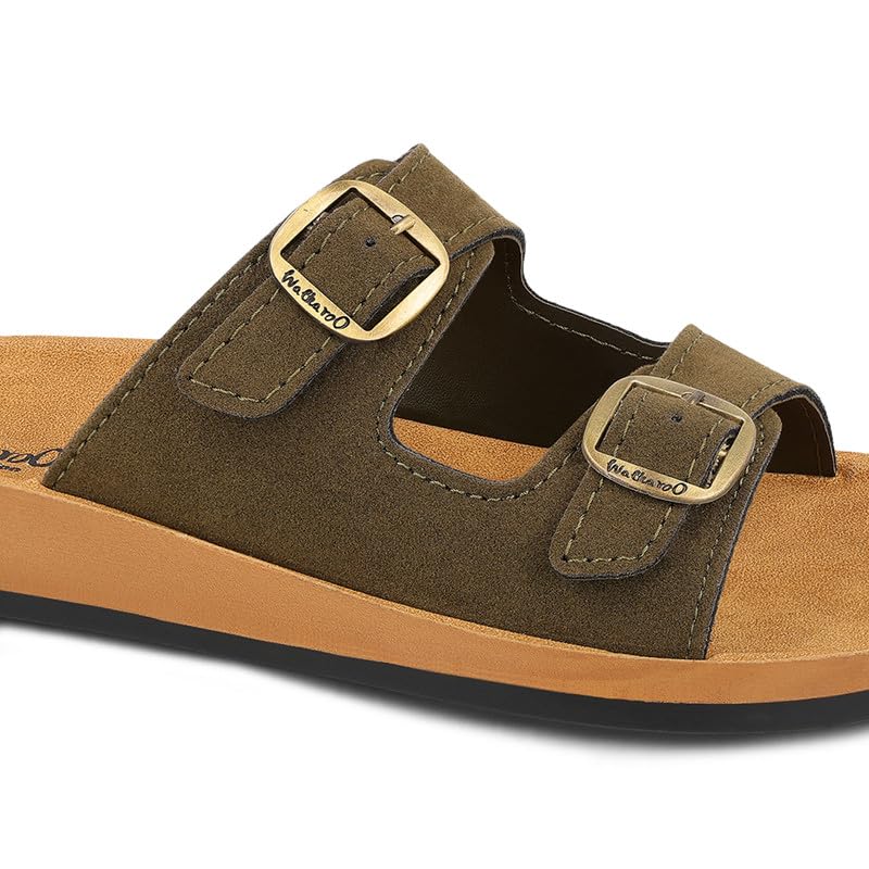 Image of WALKAROO Women's Daily Wear Sandals - WE2362 Chocolate | WE2362