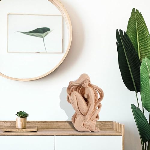 Miniatura 8 de Zhao Xiang Escultura de sirena con material de resina para decoración del hogar y la oficina, decoración de 0.7.5 pulgadas de alto para el mejor