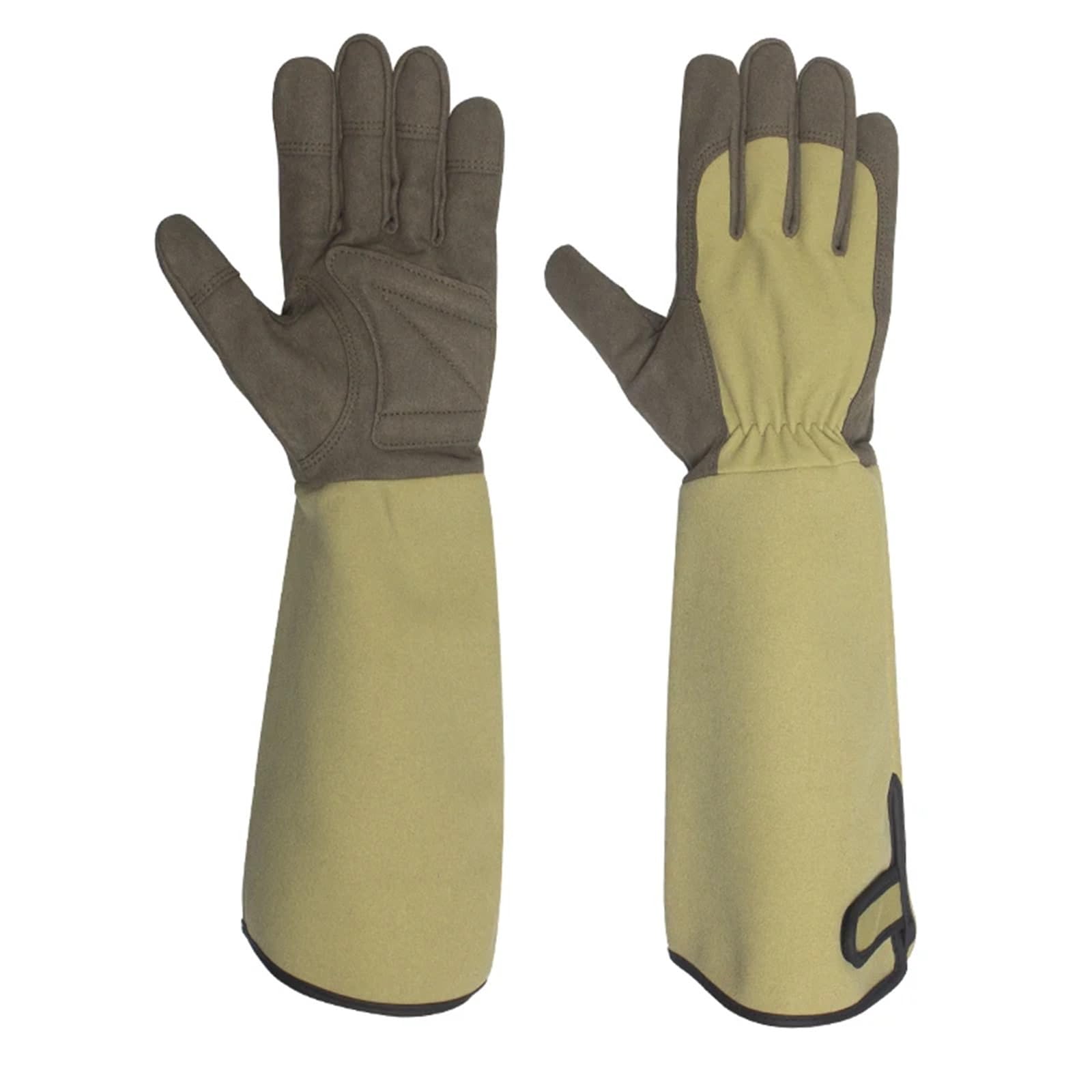 Guanti Da Giardinaggio Guanti da giardinaggio stile lungo Guanti antispina Guanti da giardino for potatura di rose in tela con touch screen Guanti da lavoro traspiranti Guanti Multifunzionali(Beige,S)