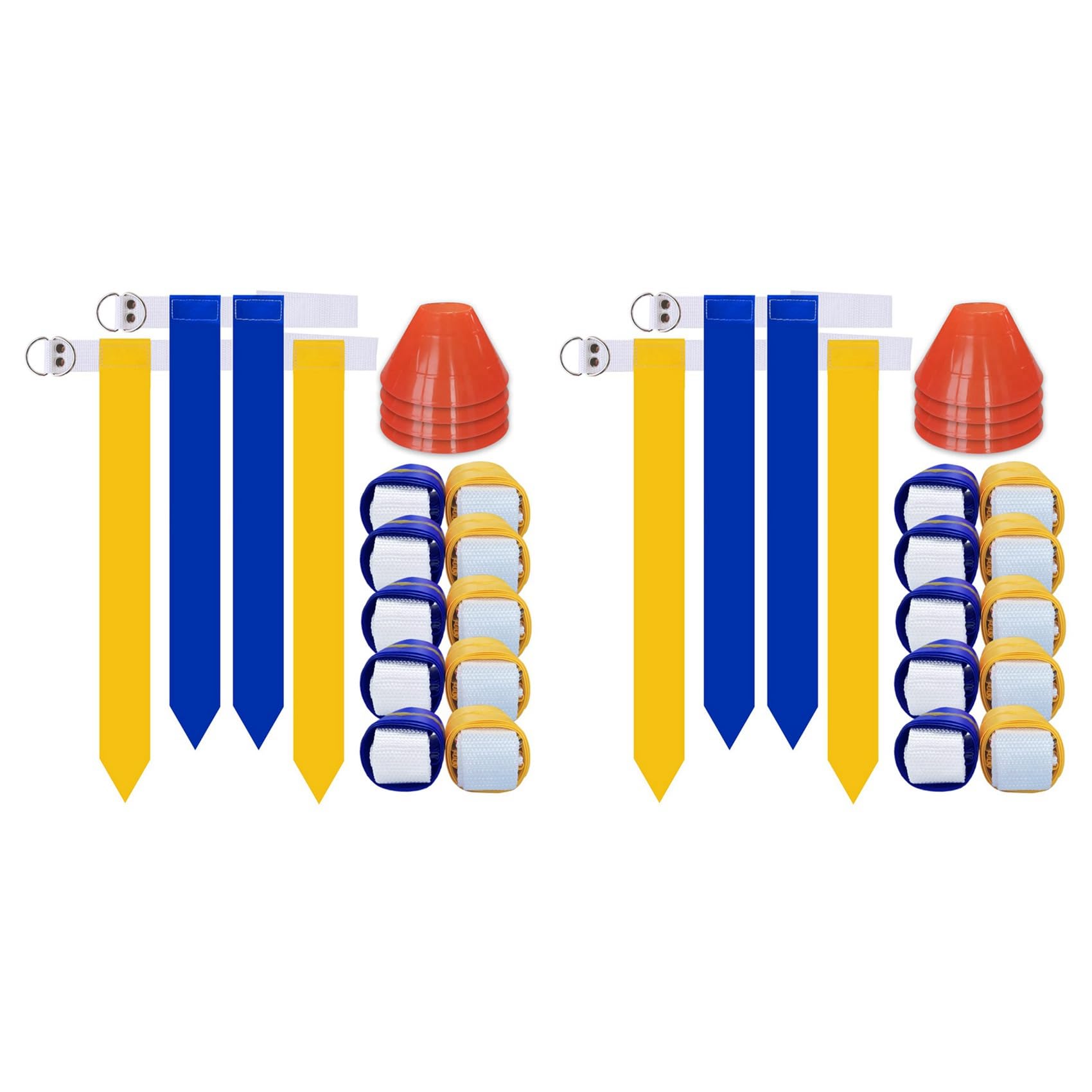 Bloepum Flag Football Set,20 Player Flag Football Belts and Flags Set, Complete Indoor & Outdoor Training Set,Football Belts Kit