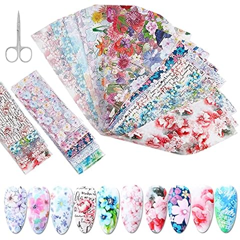 NICENEEDED 20pc Spring Flowers Nail Stickers Cover