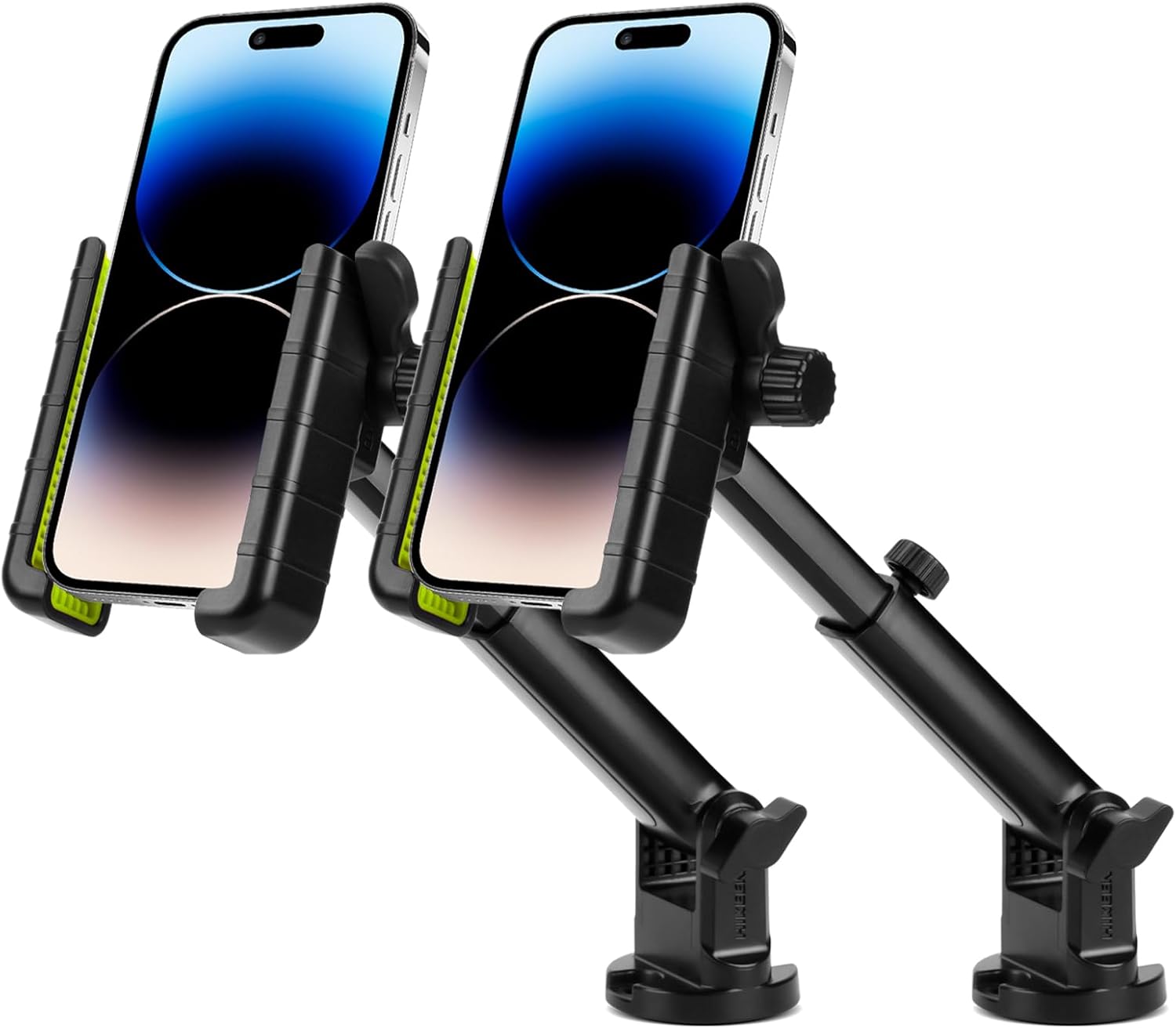Hikeen Kayak Phone Holder, 360°Adjustable Phone Holder with Long Arm, Kayak Fishing Accessories, Kayak Phone Mount Compatible with Smartphone from 4''-7''（2Pack