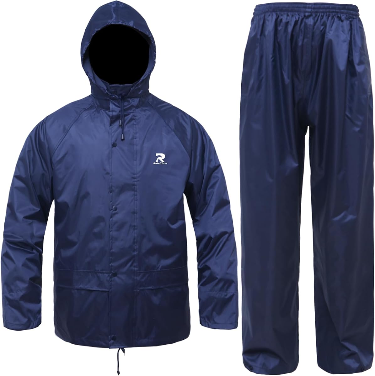 RainRider Rain Suits Safety Rain Jacket with Pants High Visibility Reflective Rain Gear