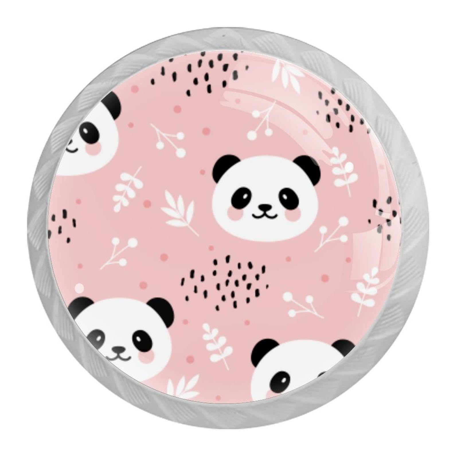 Tqmspg Multi15 4 Pieces Drawer Pulls Panda Pattern Door Knobs Dresser Handles For Kitchen Wardrobe Cupboard Hardware Furniture